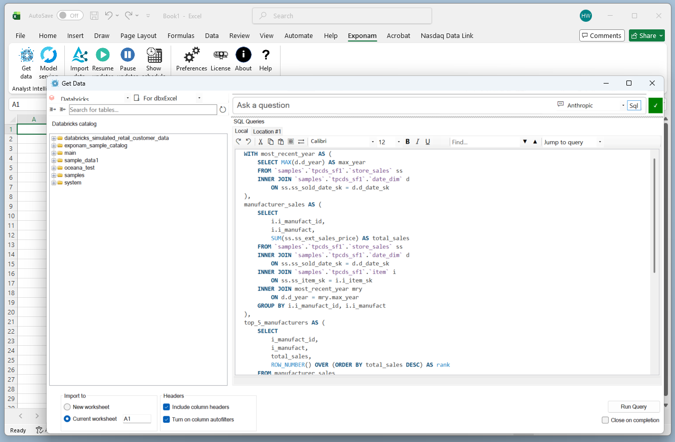 Direct SQL scratchpad with query editor and shared workspaces
